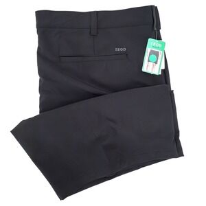 IZOD Golf Shorts Mens 44 Black Performance Stretch Polyester Cargo Pockets